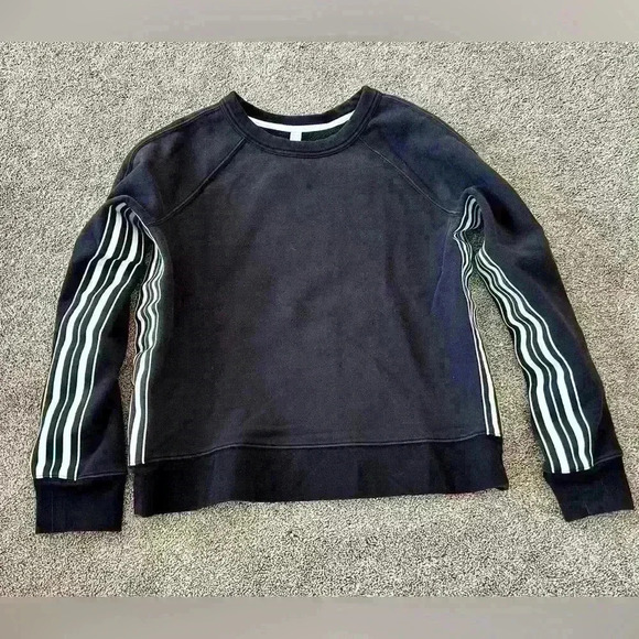 Athleta Black & White Stripes Sweatshirt - Picture 1 of 4